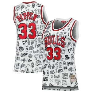 Moderno Stupendo Scottie Pippen Chicago Bulls Women's 1997 Doodle Swingman Jersey White