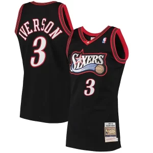 Ottimo Allen Iverson Philadelphia 76ers 1997/98 Hardwood Classics Authentic Jersey Black