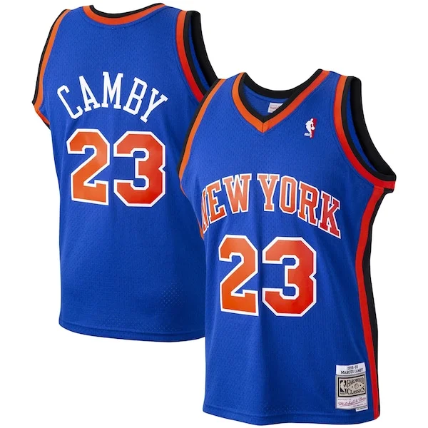 Ottimo Classico Marcus Camby New York Knicks 1998/99 Hardwood Classics Swingman Jersey Blue
