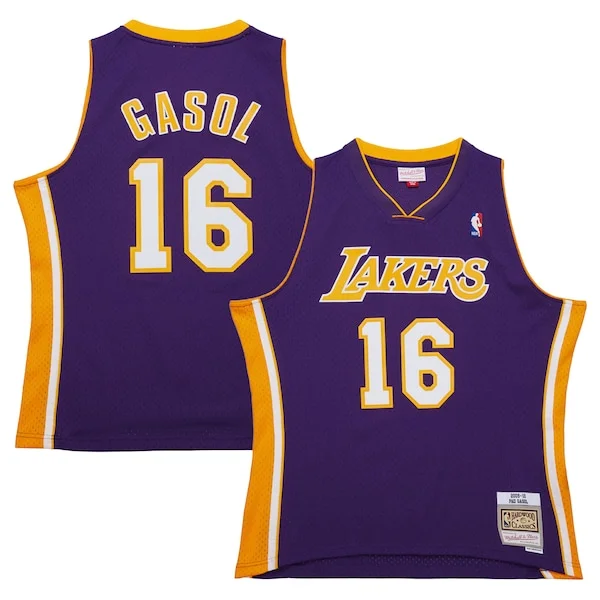 Ottimo Eccezionale Pau Gasol Los Angeles Lakers 2009/10 Hardwood Classics Swingman Jersey Purple