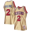 Ottimo Incantevole Moses Malone Philadelphia 76ers 75th Anniversary 1982/83 Hardwood Classics Swingman Jersey Gold