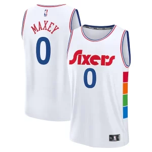Meraviglioso Stupendo Tyrese Maxey Philadelphia 76ers 2024/25 Fast Break Player Jersey City Edition White