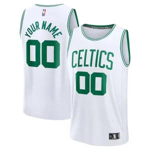 Delizioso Boston Celtics Fast Break Custom Jersey Association Edition White/Kelly Green/Black