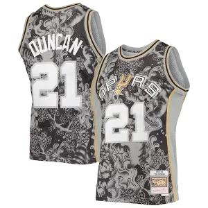 Pratico Prestigioso Fascinante Tim Duncan San Antonio Spurs Hardwood Classics 1998/99 Lunar New Year Swingman Jersey Black