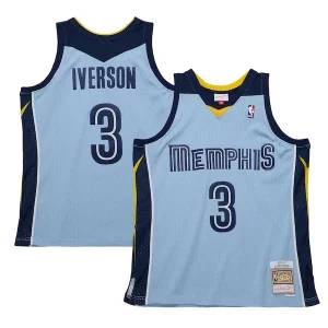 Prestigioso Allen Iverson Memphis Grizzlies 2009/10 Hardwood Classics Swingman Jersey Light Blue