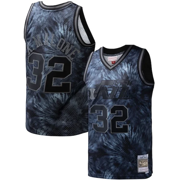 Prestigioso Carino Karl Malone Utah Jazz Hardwood Classics 1991/92 Tie Dye Swingman Jersey Black