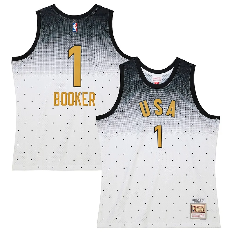 Prestigioso Meraviglioso Robusto Devin Booker Team USA 2016 Hardwood Classics Rising Stars Swingman Jersey White