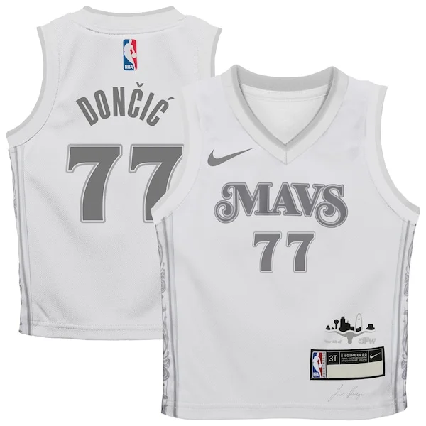 Prestigioso Stupendo Magnifico Luka Dončić Dallas Mavericks Nike Preschool 2024/25 Swingman Player Jersey City Edition White