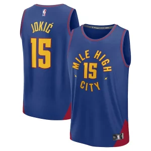 Lussuoso Fascinante Cool Nikola Jokic Denver Nuggets Fast Break Replica Player Jersey Statement Edition Blue