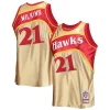Raffinato Dominique Wilkins Atlanta Hawks 75th Anniversary 1986/87 Hardwood Classics Swingman Jersey Gold