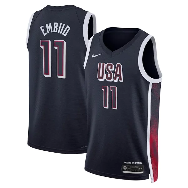 Ottimo Eccezionale Duraturo Joel Embiid Unisex Nike Men's USA Basketball 2024 Swingman Player Jersey Navy