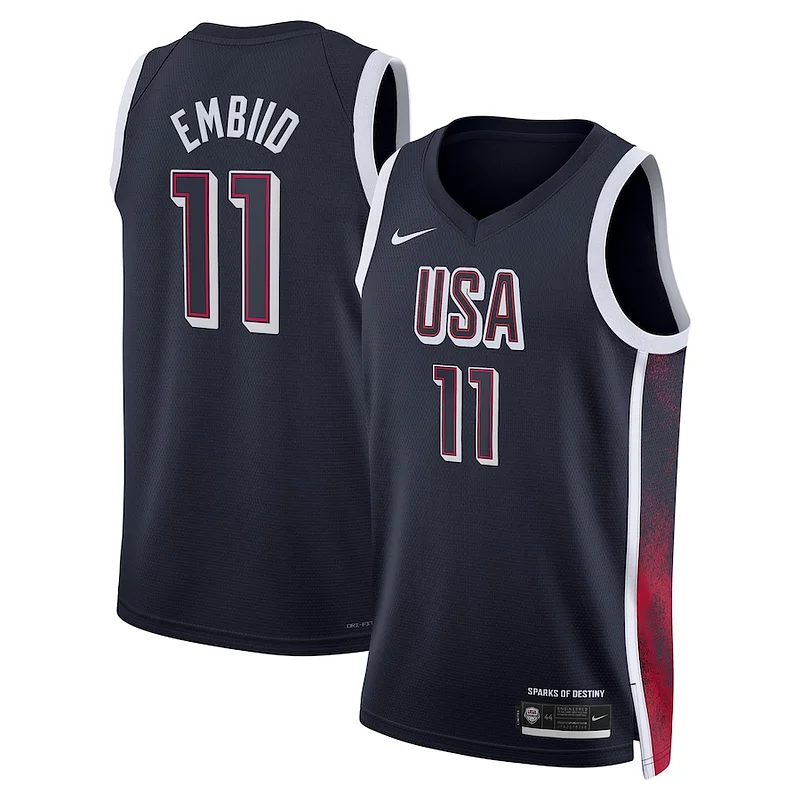Ottimo Eccezionale Duraturo Joel Embiid Unisex Nike Men's USA Basketball 2024 Swingman Player Jersey Navy