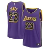 Raffinato LeBron James Los Angeles Lakers Youth Fast Break Replica Player Jersey Statement Edition Purple