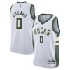 Raffinato Prestigioso Classico Damian Lillard Milwaukee Bucks Nike Youth Swingman Jersey Association Edition White