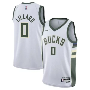 Raffinato Prestigioso Classico Damian Lillard Milwaukee Bucks Nike Youth Swingman Jersey Association Edition White