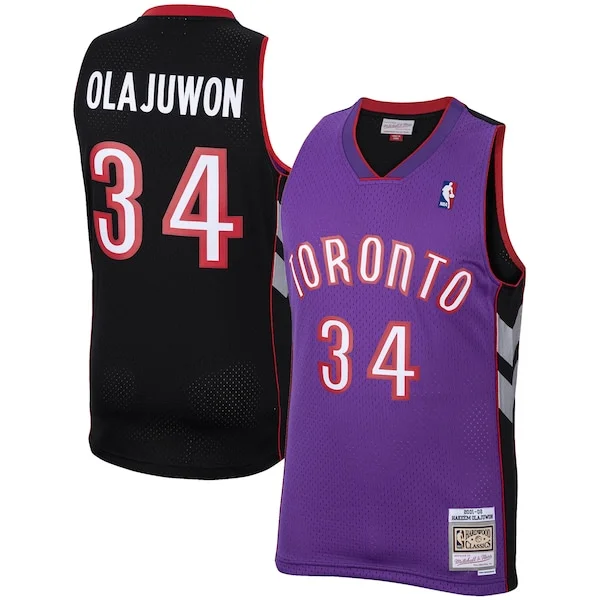 Resistente Classico Hakeem Olajuwon Toronto Raptors 2001/02 Hardwood Classics Swingman Jersey Purple