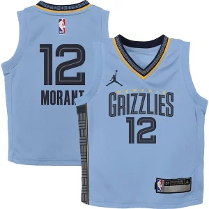 Resistente Duraturo Ja Morant Memphis Grizzlies Jordan Brand Preschool 2022/23 Statement Edition Jersey Light Blue