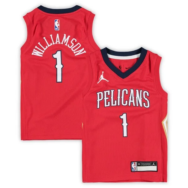 Resistente Zion Williamson New Orleans Pelicans Jordan Brand Preschool 2020/21 Fast Break Replica Jersey Statement Edition Red