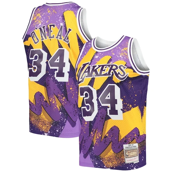 Robusto Shaquille O'Neal Los Angeles Lakers Hardwood Classics 1996/97 Hyper Hoops Swingman Jersey Purple