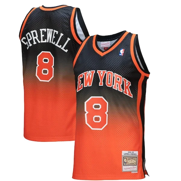 Robusto Stupendo Fantastico Latrell Sprewell New York Knicks 1998/99 Hardwood Classics Fadeaway Swingman Player Jersey Orange/Black