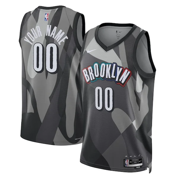 Sofisticato Attraente Resistente Brooklyn Nets Nike Unisex 2024/25 Custom Swingman Jersey City Edition Gray