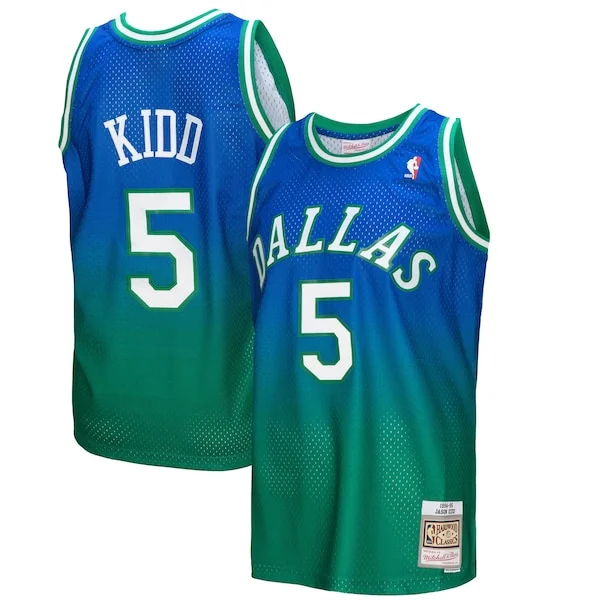 Sofisticato Bellissimo Jason Kidd Dallas Mavericks 1994/95 Hardwood Classics Fadeaway Swingman Player Jersey Green/Navy