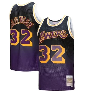 Sofisticato Bellissimo Magic Johnson Los Angeles Lakers 1984/85 Hardwood Classics Fadeaway Swingman Player Jersey Purple/Black/Gold