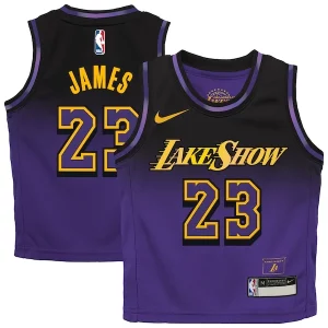 Sofisticato Elegante Classico LeBron James Los Angeles Lakers Nike Preschool 2024/25 Swingman Player Jersey City Edition Purple