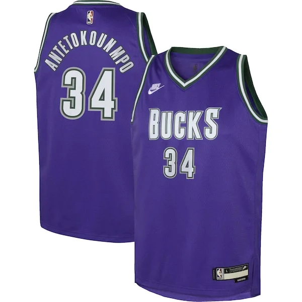 Sofisticato Giannis Antetokounmpo Milwaukee Bucks Nike Youth 2022/23 Swingman Jersey Purple Classic Edition