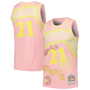 Sofisticato Incantevole Cool Dominique Wilkins Atlanta Hawks 1986/87 Swingman Sidewalk Sketch Jersey Pink