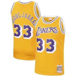 Sofisticato Kareem Abdul Jabbar Los Angeles Lakers Hardwood Classics Swingman Jersey Gold/Purple