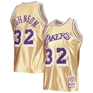 Sofisticato Magic Johnson Los Angeles Lakers 75th Anniversary 1984/85 Hardwood Classics Swingman Jersey Gold