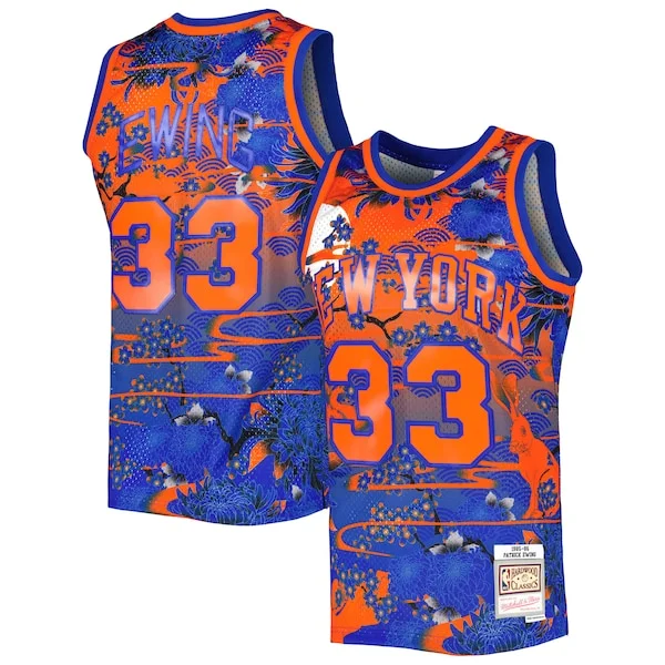 Sofisticato Patrick Ewing New York Knicks 1985/86 Hardwood Classics Lunar New Year Swingman Jersey Blue