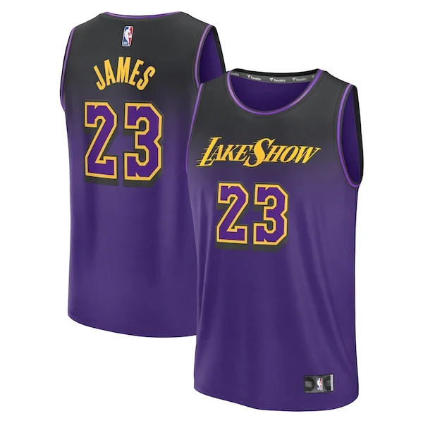 Splendido Carino Incantevole LeBron James Los Angeles Lakers Youth 2024/25 Fast Break Player Jersey City Edition Purple