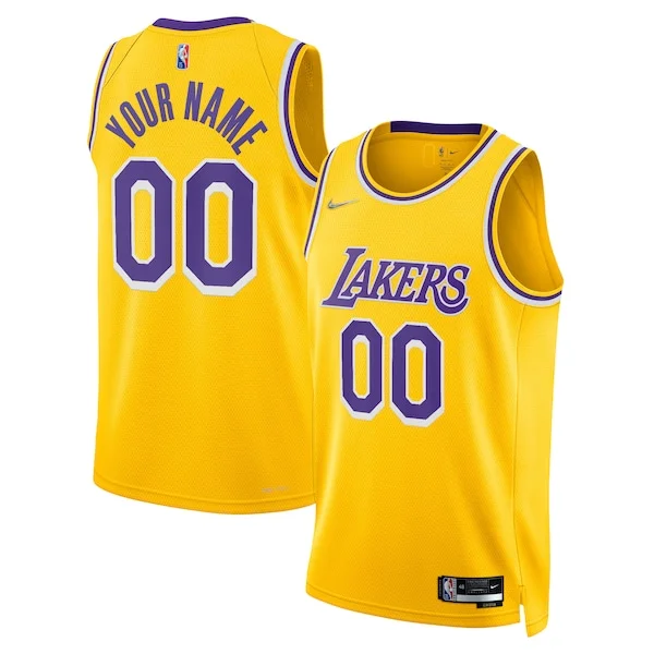 Splendido Eccezionale Lussuoso Los Angeles Lakers Nike 2021/22 Diamond Swingman Custom Jersey Icon Edition Gold