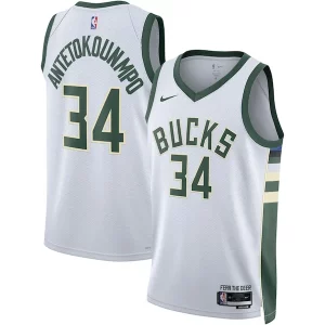 Splendido Giannis Antetokounmpo Milwaukee Bucks Nike Unisex Swingman Jersey Association Edition White/Hunter Green