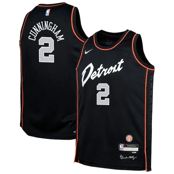 Splendido Meraviglioso Cade Cunningham Detroit Pistons Nike Youth Swingman Replica Jersey City Edition Black