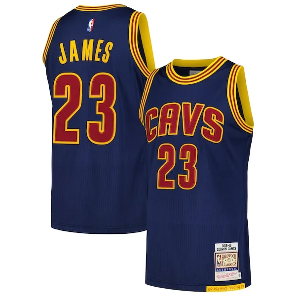 Splendido Moderno Ottimo LeBron James Cleveland Cavaliers 2015/16 Hardwood Classics Authentic Jersey Navy