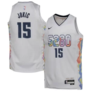Splendido Nikola Jokic Denver Nuggets Nike Youth 2024/25 Swingman Player Jersey City Edition White