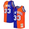 Splendido Patrick Ewing New York Knicks Hardwood Classics 1991/92 Split Swingman Jersey Blue/Orange