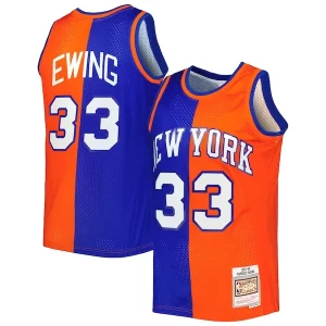 Splendido Patrick Ewing New York Knicks Hardwood Classics 1991/92 Split Swingman Jersey Blue/Orange