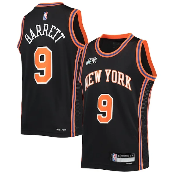 Splendido RJ Barrett New York Knicks Nike Youth 2021/22 Swingman Jersey City Edition Black