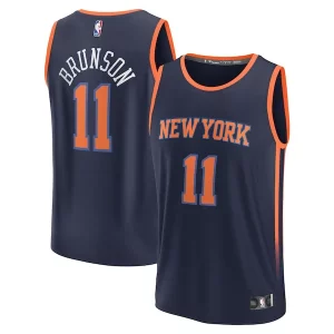 Splendido Resistente Jalen Brunson New York Knicks Fast Break Replica Player Jersey Statement Edition Navy