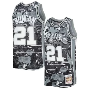 Splendido Tim Duncan San Antonio Spurs 1998/99 Hardwood Classics Lunar New Year Swingman Jersey Silver