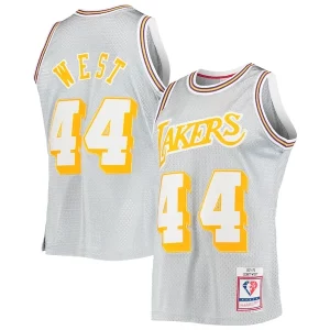 Stupendo Carino Jerry West Los Angeles Lakers 75th Anniversary 1971/72 Hardwood Classics Swingman Jersey Silver