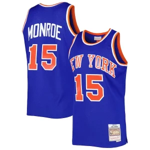Stupendo Earl Monroe New York Knicks 2001/02 Hardwood Classics Swingman Jersey Blue