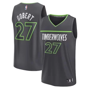 Stupendo Lussuoso Rudy Gobert Minnesota Timberwolves Fast Break Replica Player Jersey Statement Edition Black