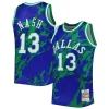 Stupendo Meraviglioso Steve Nash Dallas Mavericks 1998/99 Hardwood Classics Marble Swingman Jersey Blue