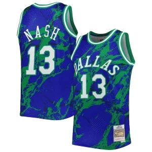 Stupendo Meraviglioso Steve Nash Dallas Mavericks 1998/99 Hardwood Classics Marble Swingman Jersey Blue