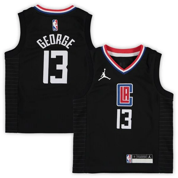 Stupendo Pratico Paul George LA Clippers Jordan Brand Preschool 2020/21 Fast Break Replica Jersey Statement Edition Black
